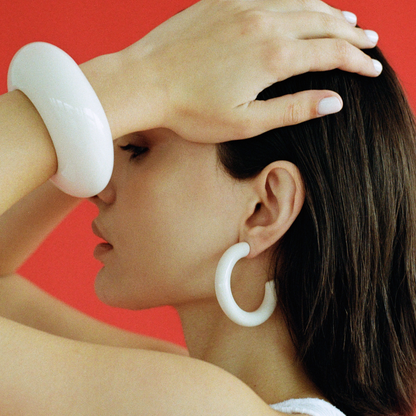 Big Bold Hoops in white