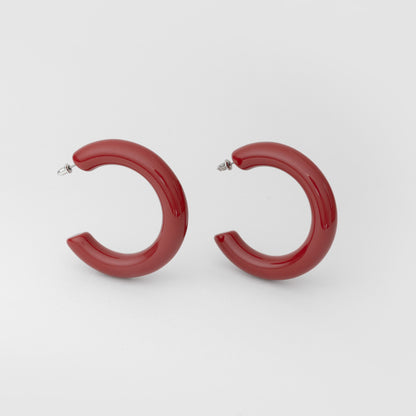 Big Bold Hoops in burgundy