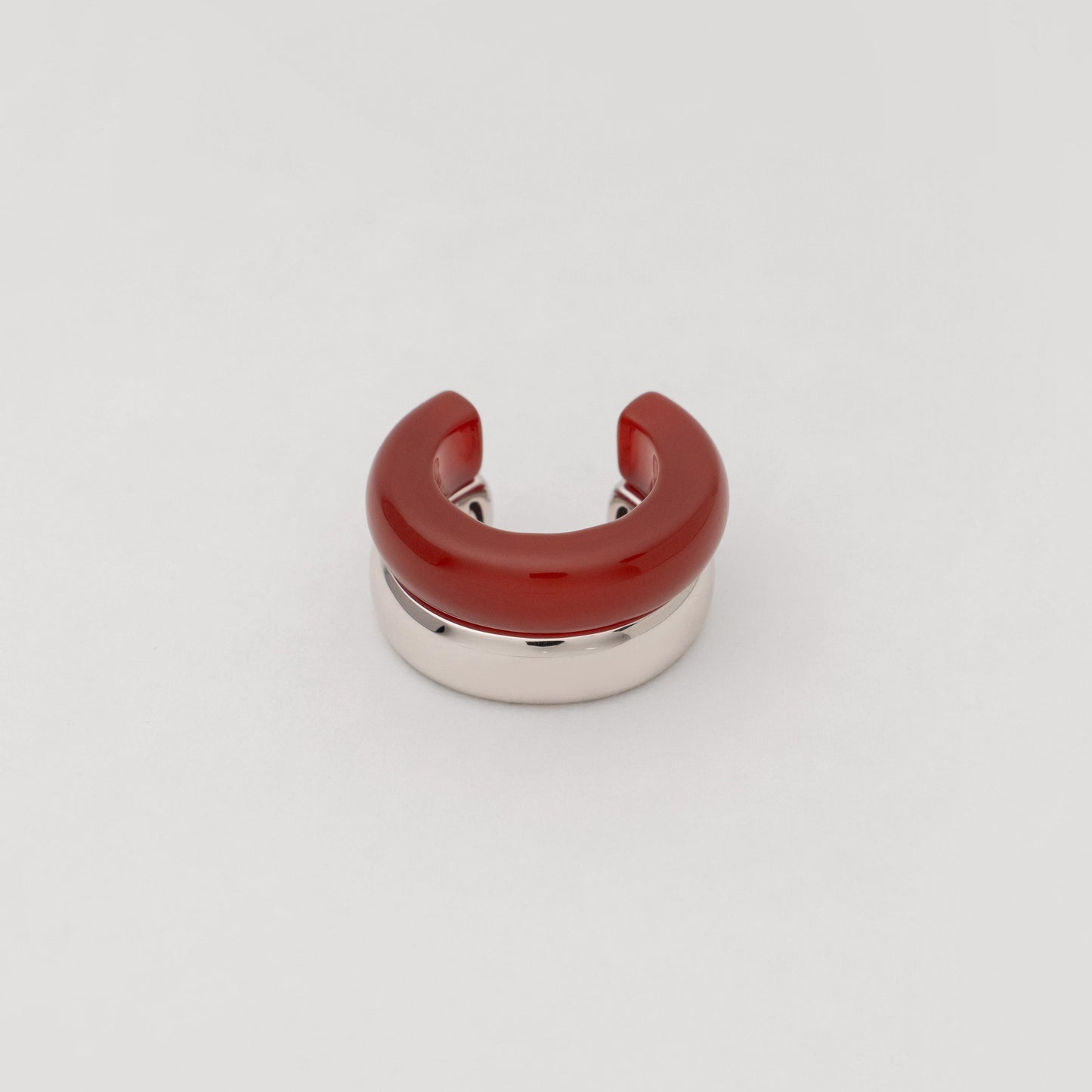 The Ring: red agate & silver