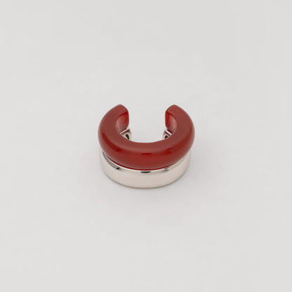 The Ring: red agate & silver