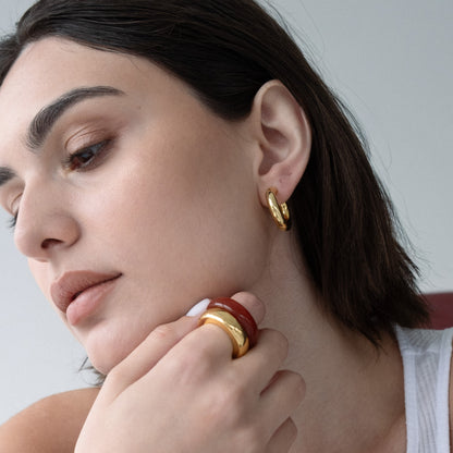 The Ring: red agate & gold