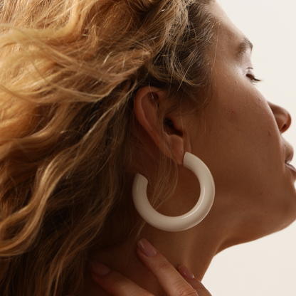 Big Bold Hoops in white