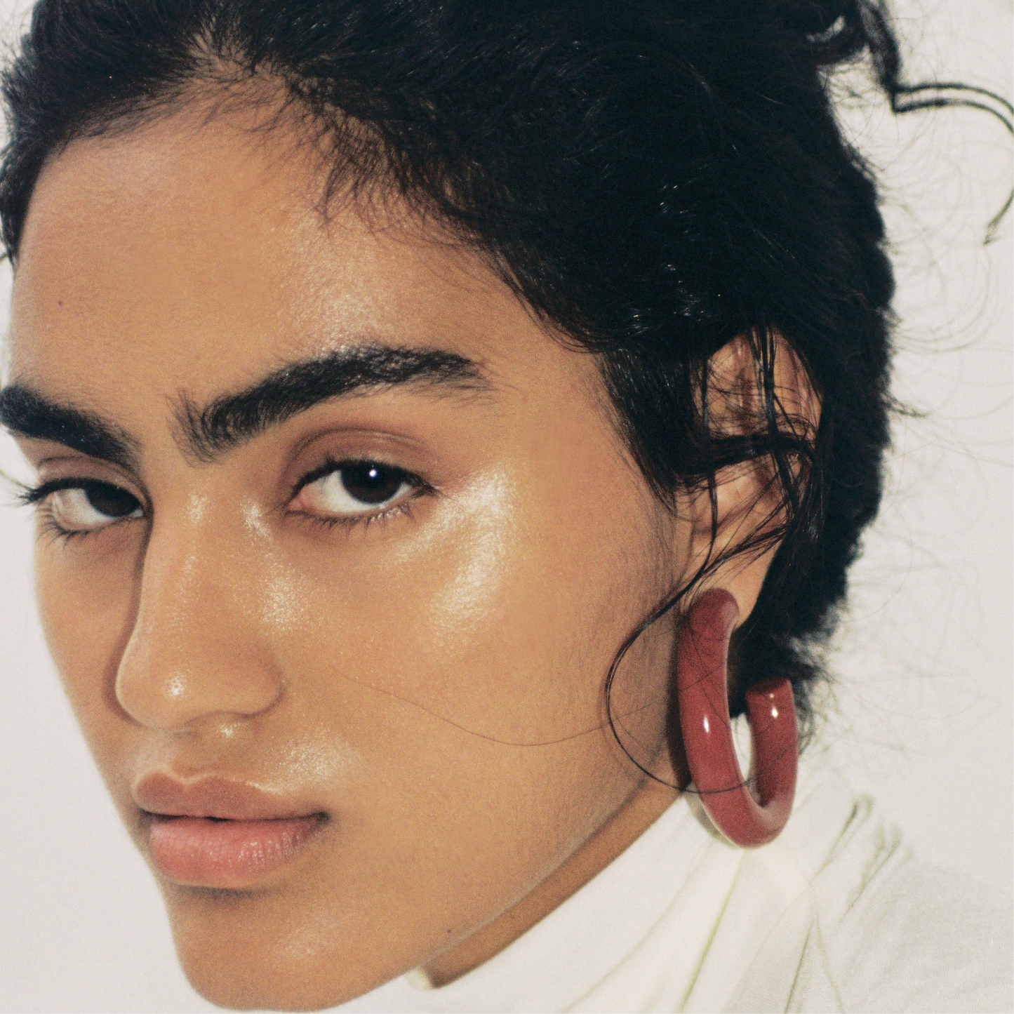 Big Bold Hoops in burgundy