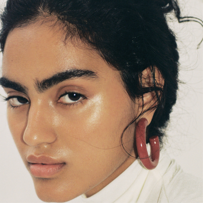 Big Bold Hoops in burgundy