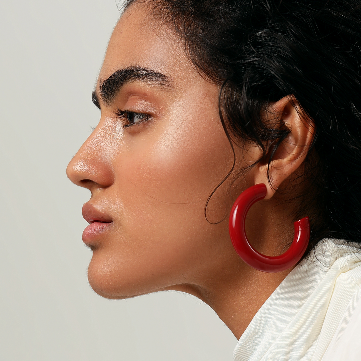 Big Bold Hoops in burgundy